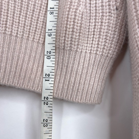 Athleta Wool Cashmere Cream Knit Sweater Crew Neck Neutral Cozy Cropped Small - Picture 11 of 11